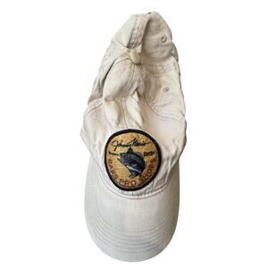 Vintage Bass Pro Shops Johnny Morris Gone Fishing Hat Beige Adjustable Cap USA